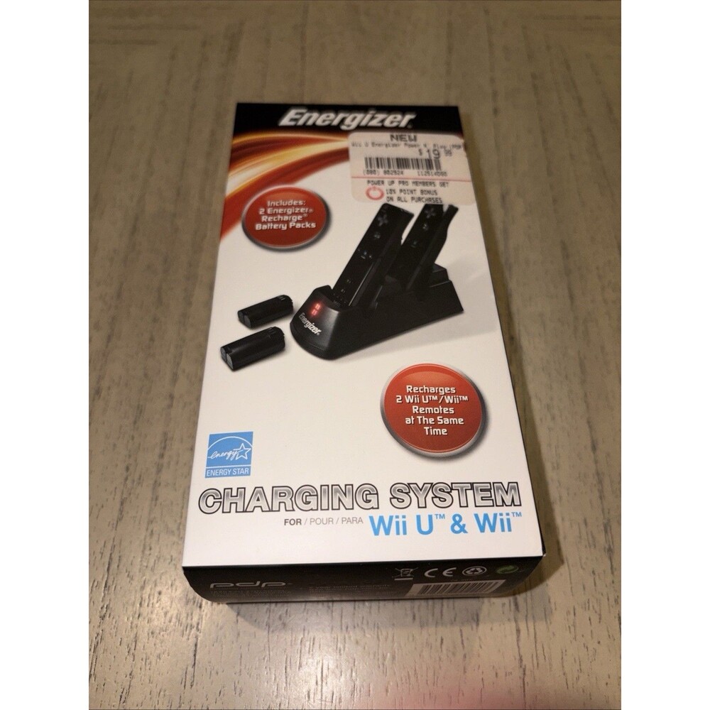 Energizer Power & Play Wii U Wii Remote Charging System Dock 2 Battery Packs PDP
